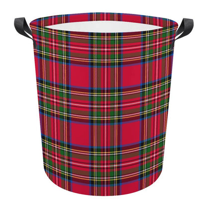 Collapsible Laundry Hamper- Red Tartan Holiday Plaid