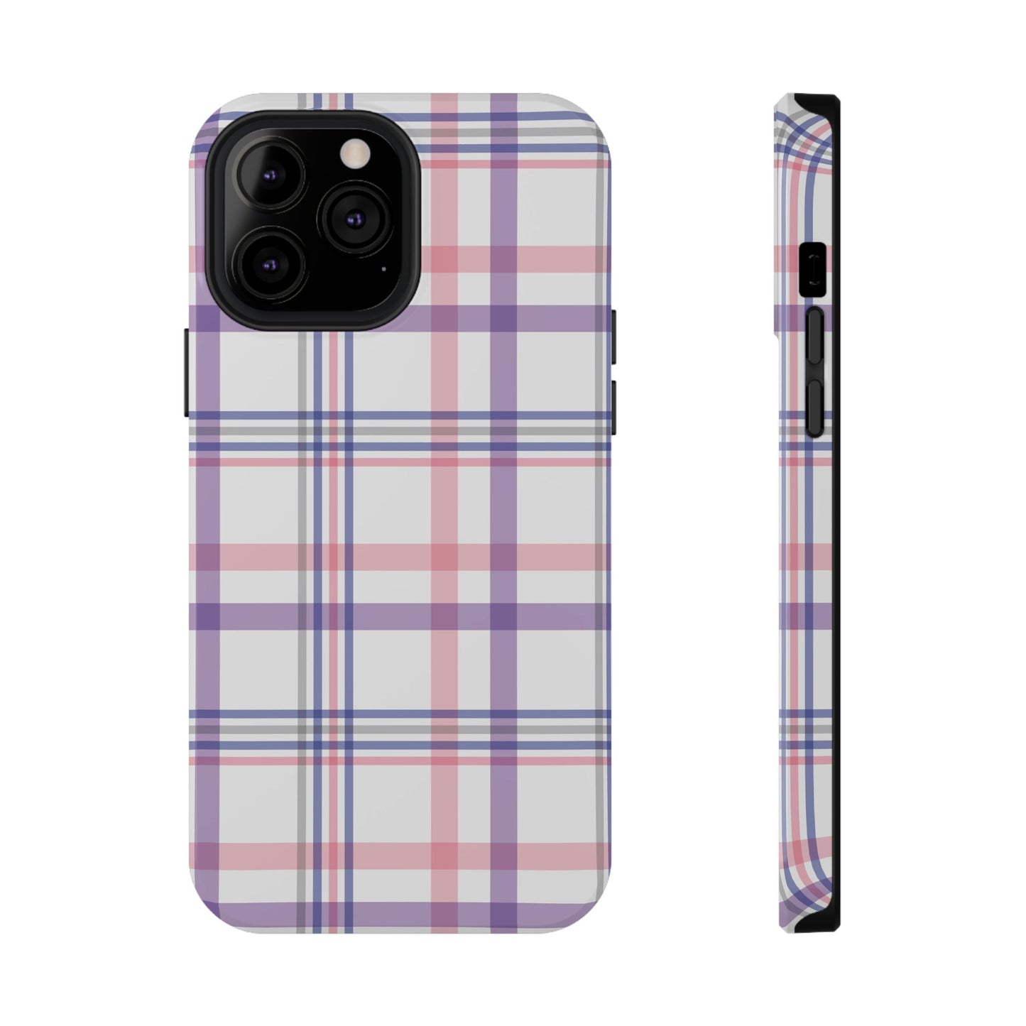 Impact-Resistant Cases - Spring Plaid Pink Purple