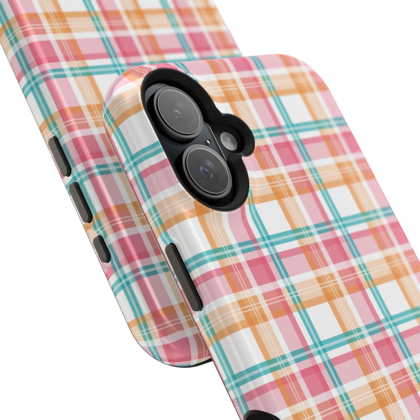 Impact-Resistant Phone Case - Summer Plaid Pink