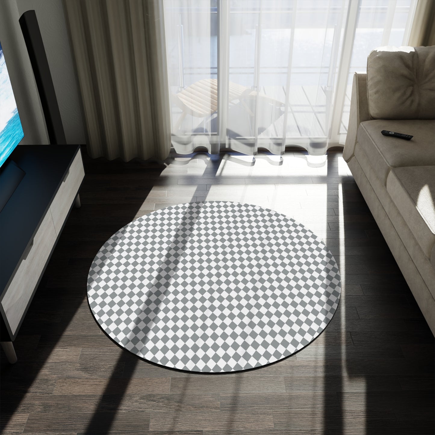 Round Rug Harlequin Grey