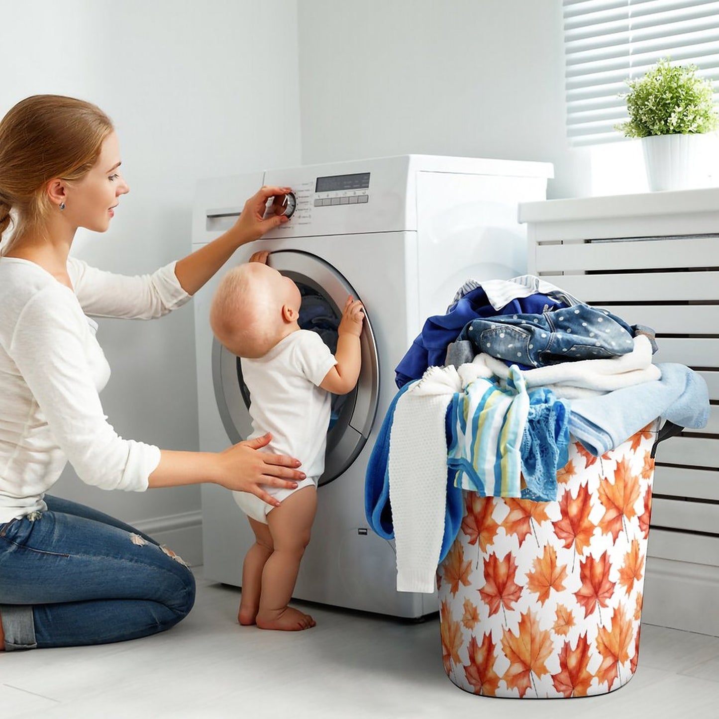 Collapsible Laundry Hamper- Fall Leaves