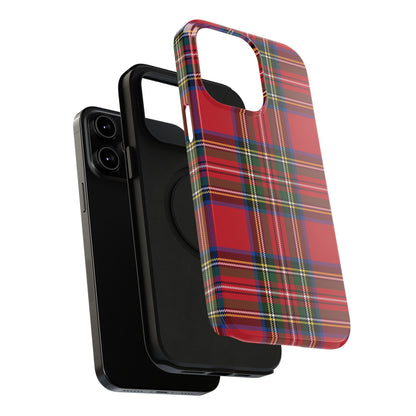 Impact-Resistant Phone Case-Holiday Tartan Plaid Red