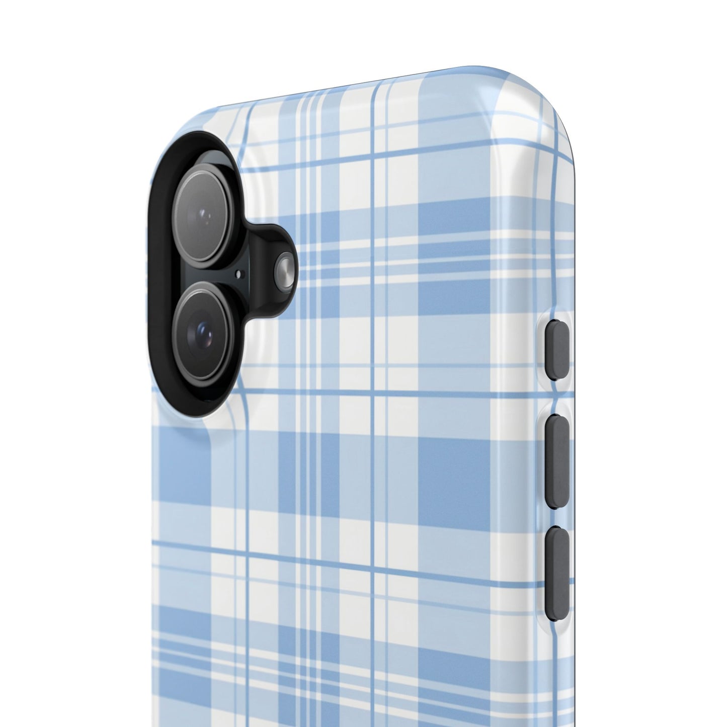 Impact-Resistant Phone Case - Easter Plaid Blue