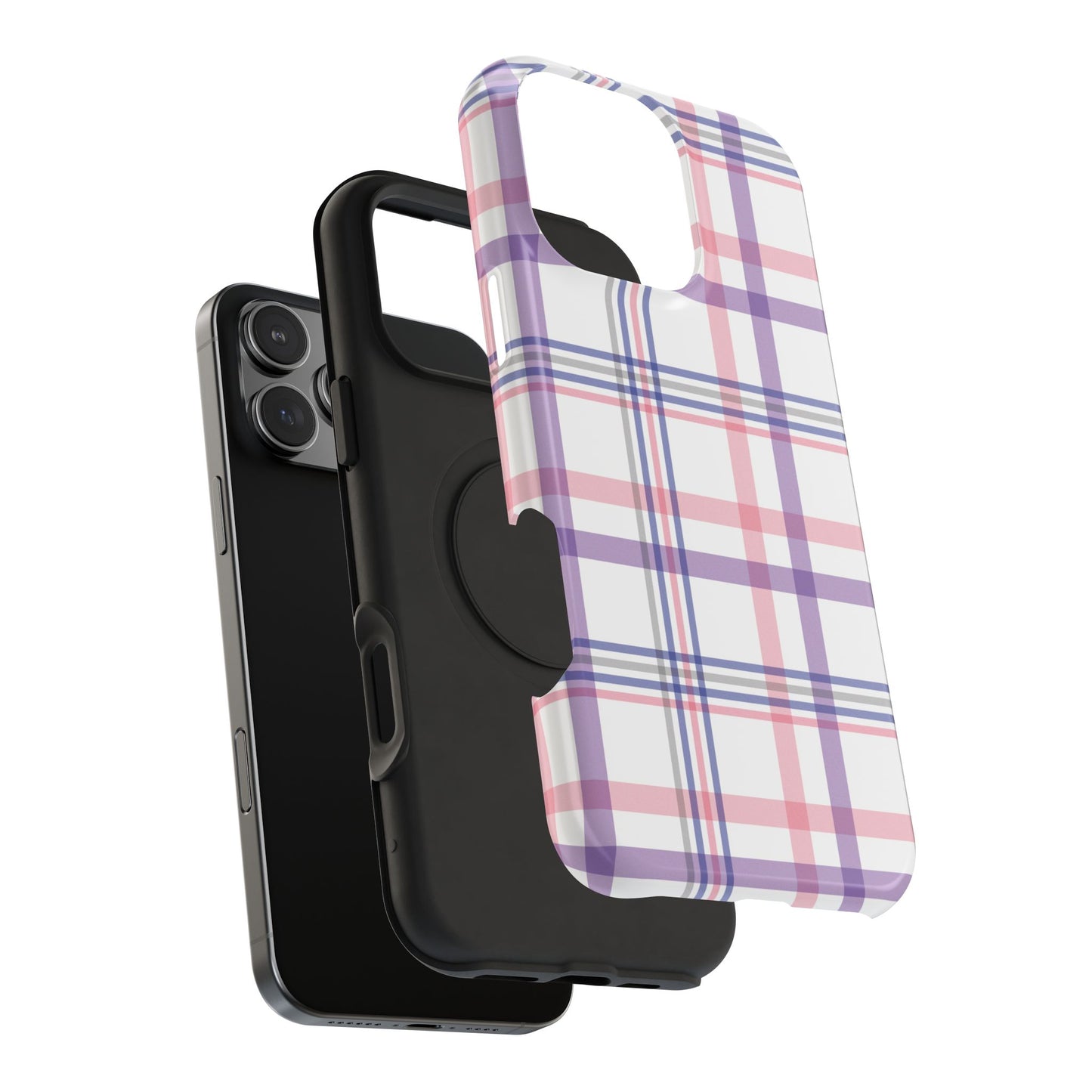 Impact-Resistant Cases - Spring Plaid Pink Purple