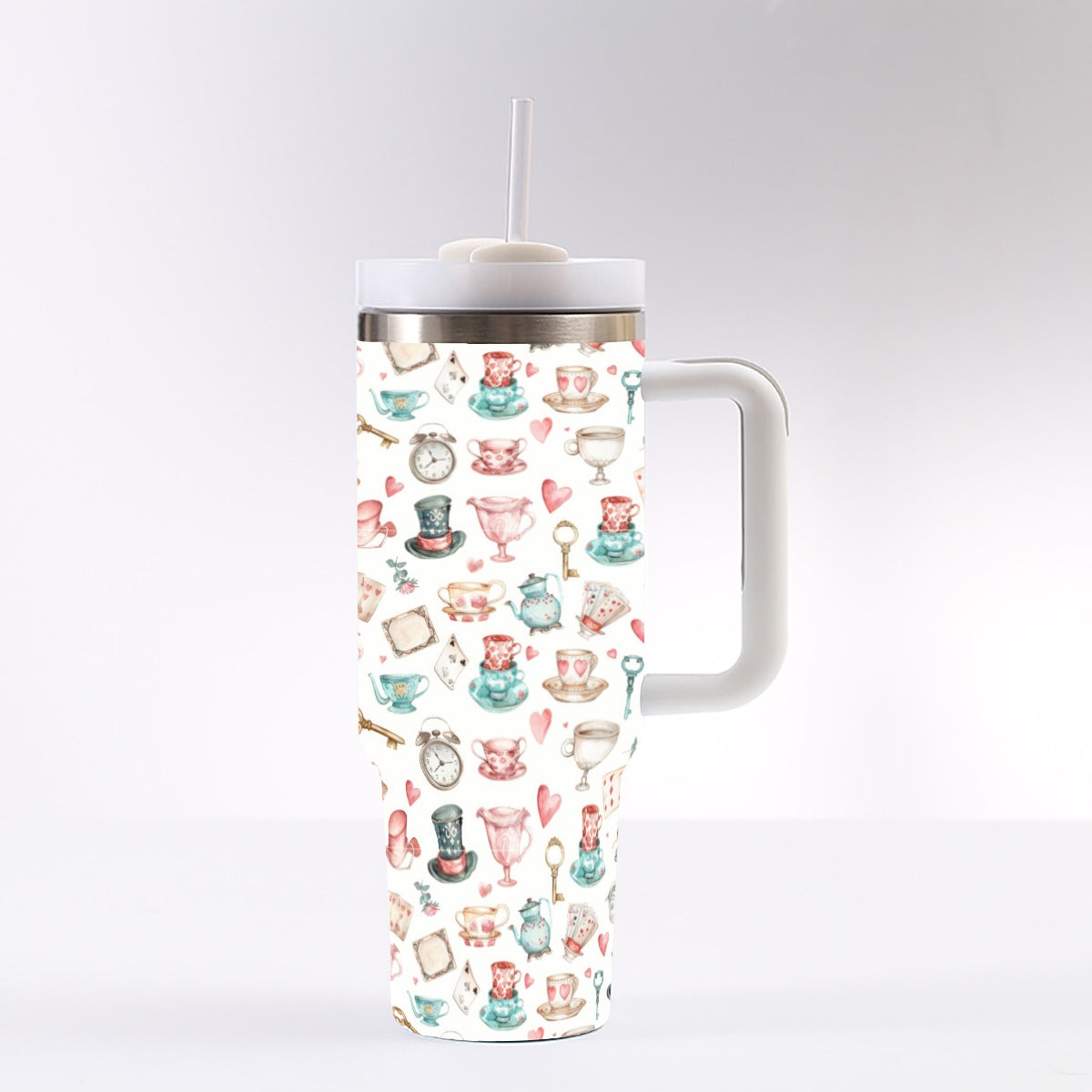 Watercolor Wonderland 40 oz Tumbler With Handle