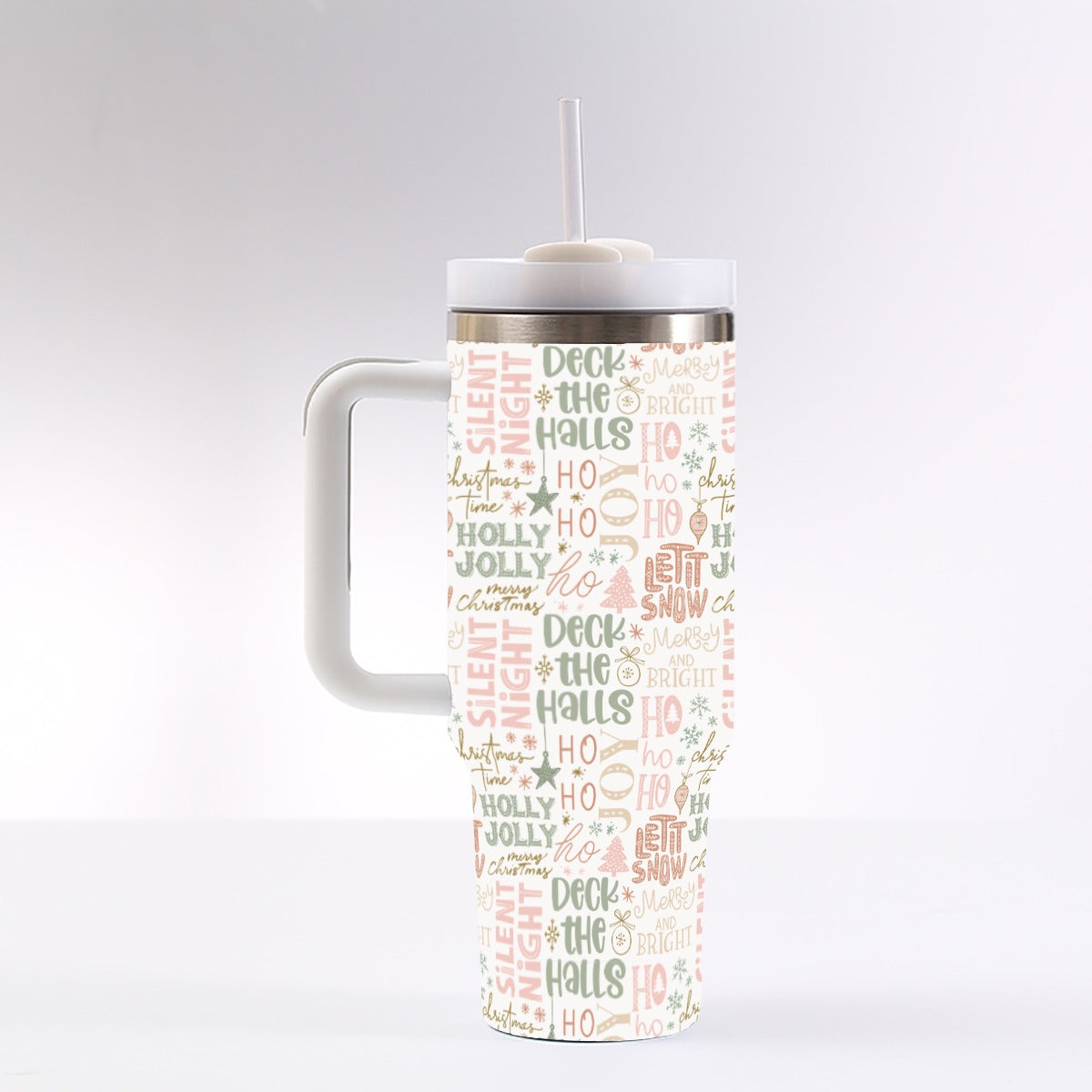 40 oz Tumbler With Handle - Leak-Proof Reusable Insulated Cup with Straw, 304 Stainless Steel, Large Capacity Modern Travel Mug for Work, Gym & Travel