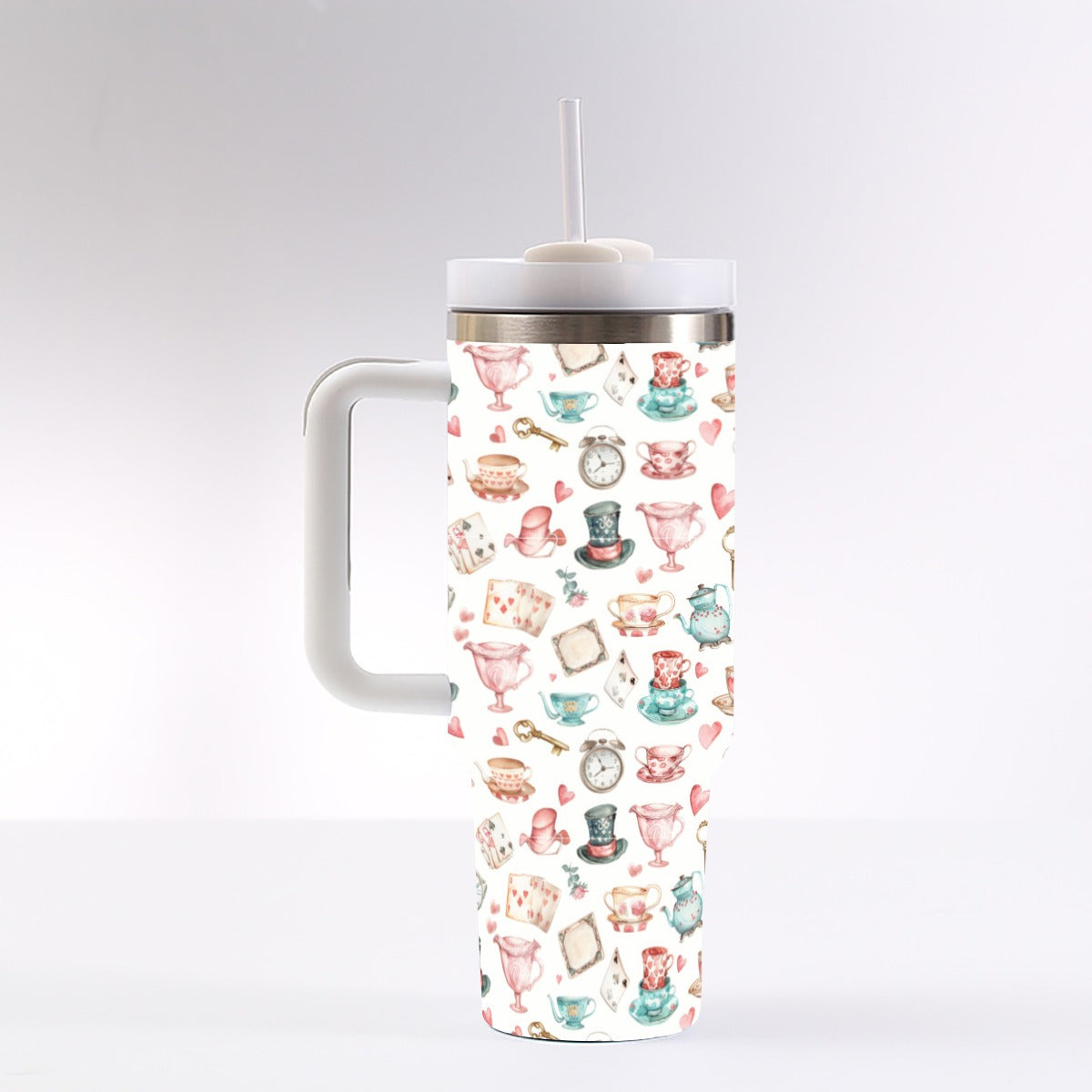 Watercolor Wonderland 40 oz Tumbler With Handle