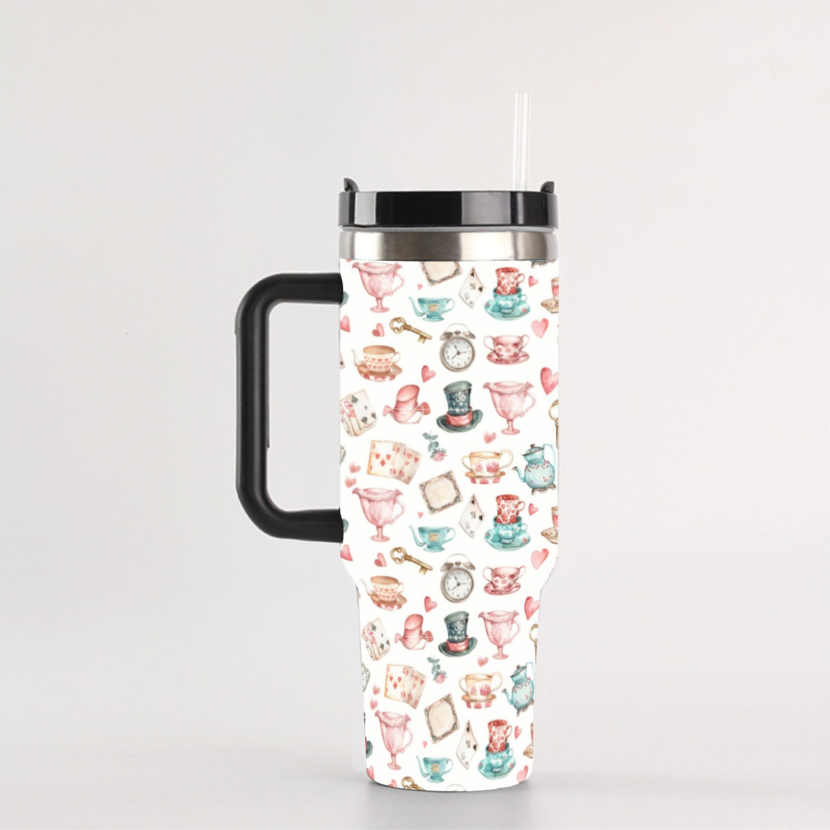 Watercolor Wonderland 40 oz Tumbler With Handle