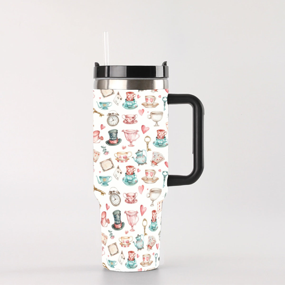 Watercolor Wonderland 40 oz Tumbler With Handle