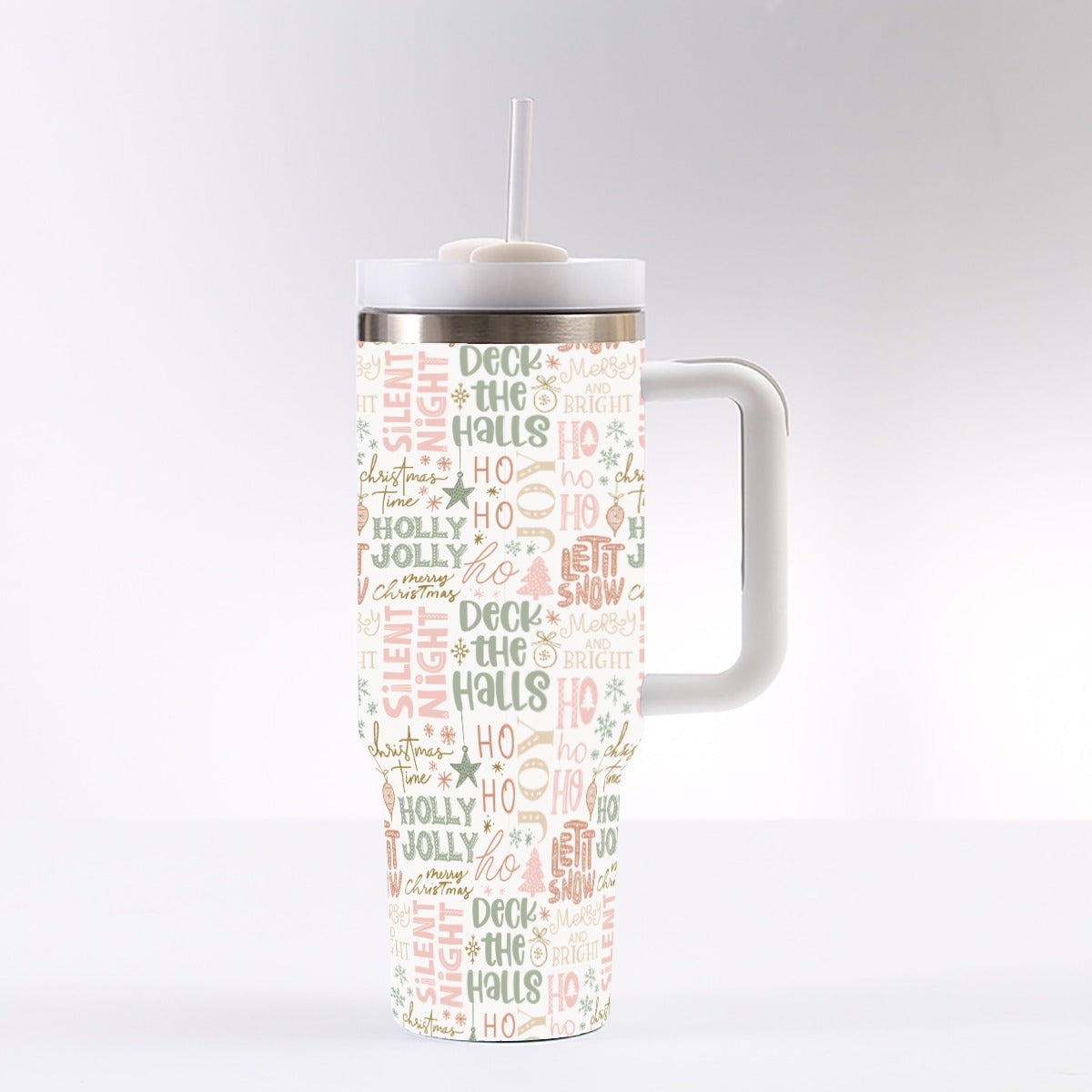 40 oz Tumbler With Handle - Leak-Proof Reusable Insulated Cup with Straw, 304 Stainless Steel, Large Capacity Modern Travel Mug for Work, Gym & Travel