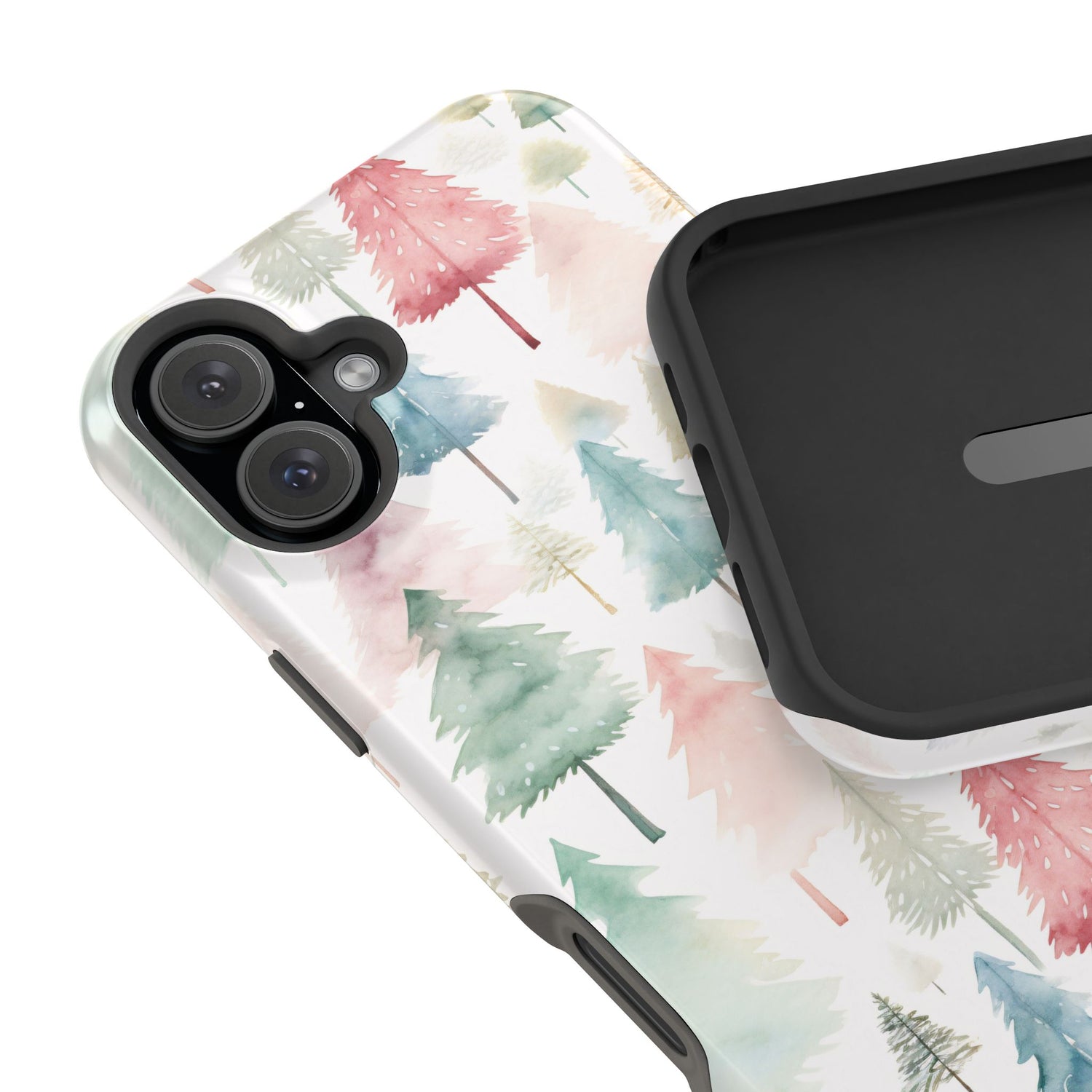 Watercolor Christmas Trees Impact-Resistant Phone Case, iPhone, Samsung