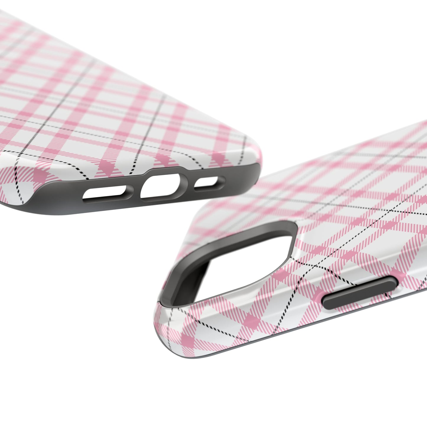 Impact-Resistant Phone Case - Pink Black Plaid