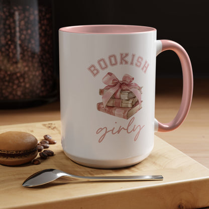 Accent Coffee Mug (11, 15oz)- Bookish Girly