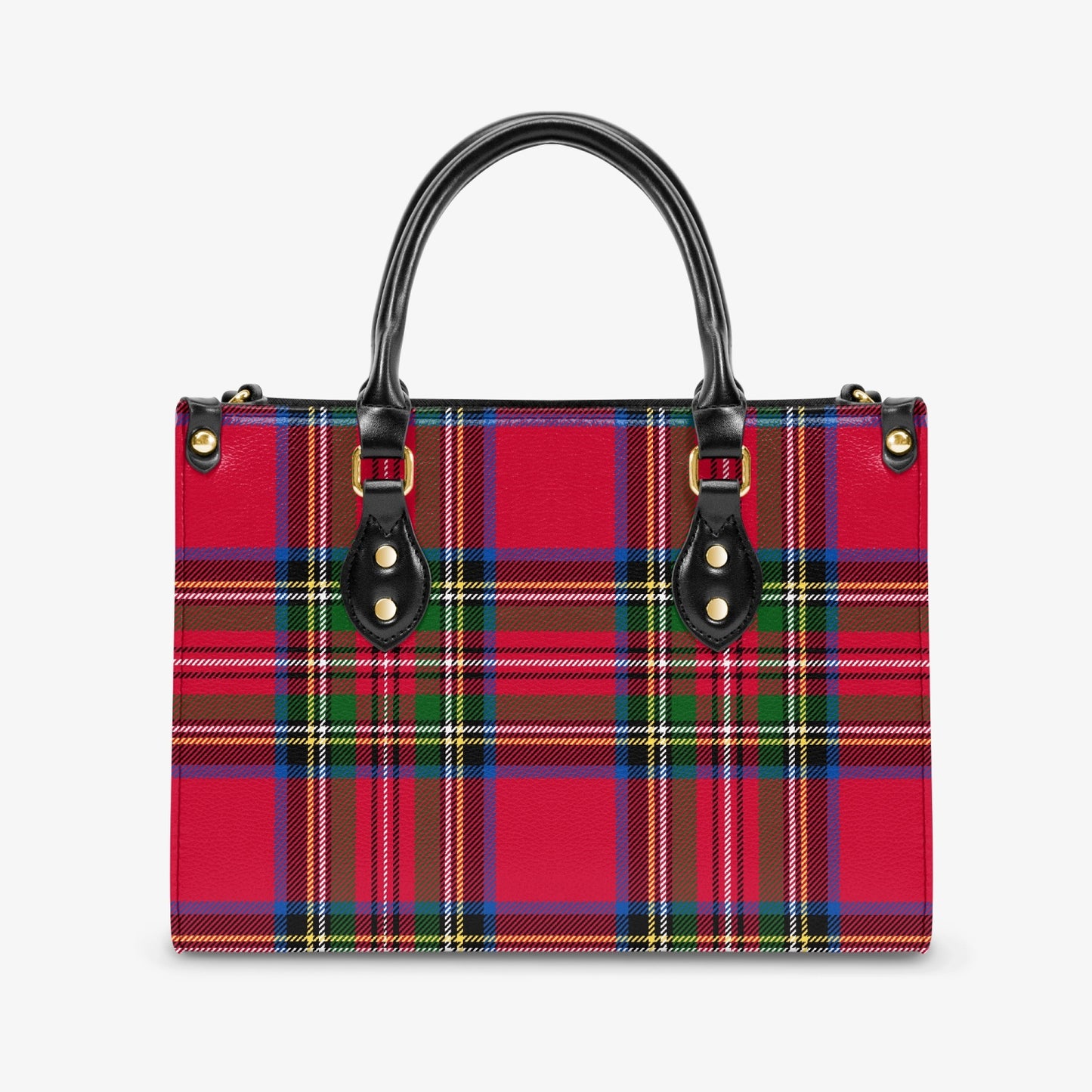 Structured Handbag-Holiday Red Tartan Plaid