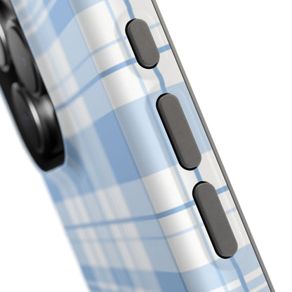 Impact-Resistant Phone Case - Easter Plaid Blue