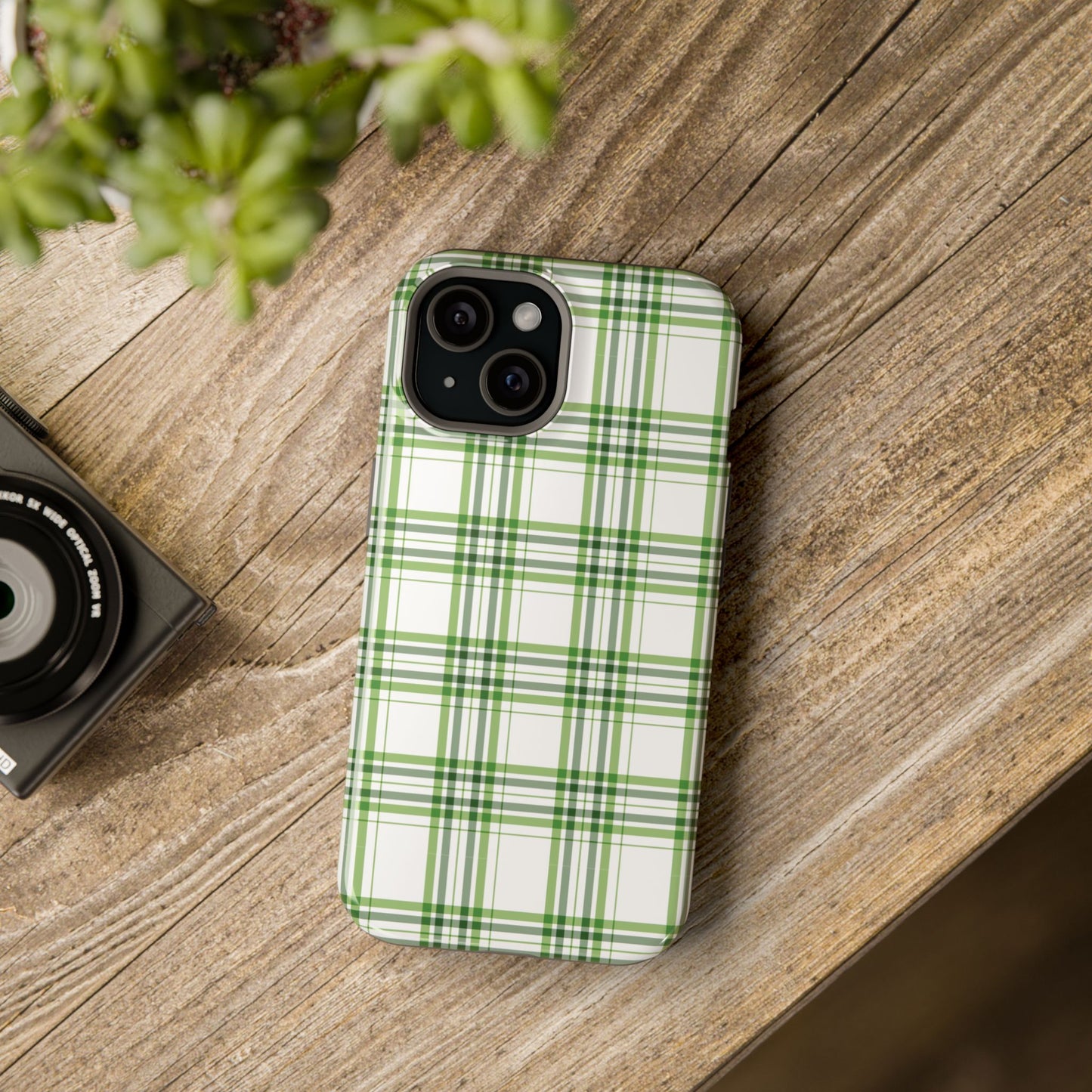 Impact-Resistant Phone Case -St. Patrick's Day Plaid