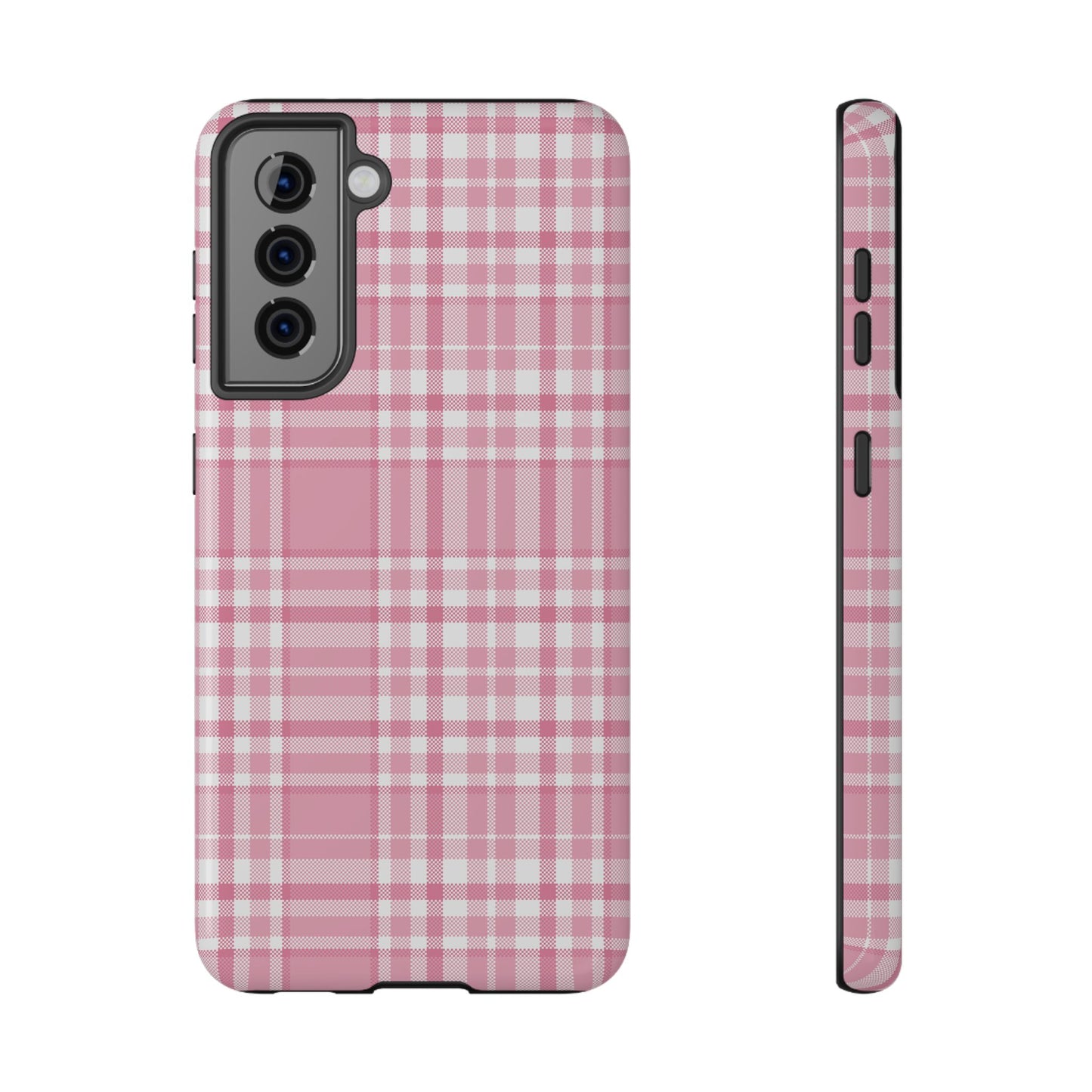 Impact-Resistant Phone Case - Easter Plaid Pink