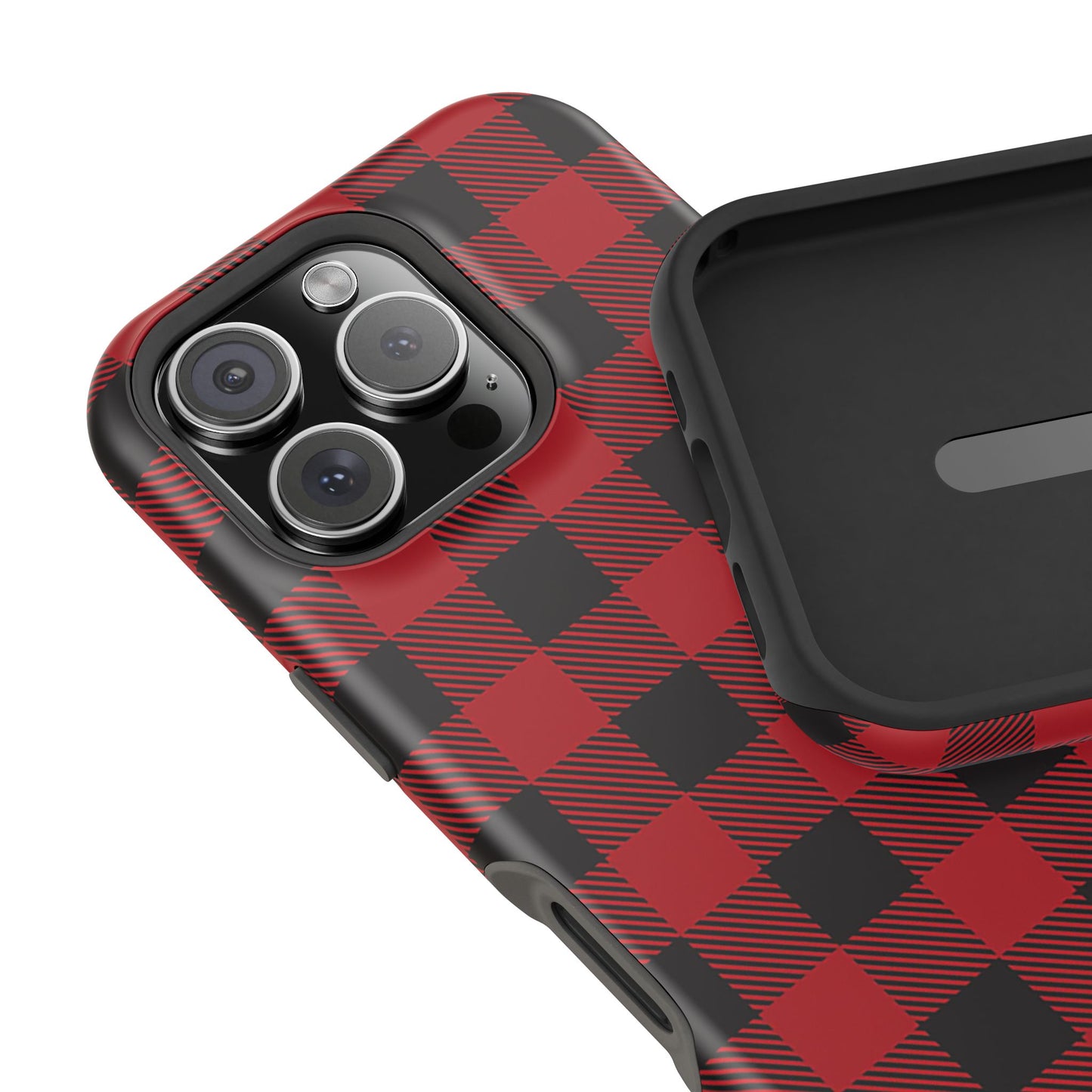 Impact-Resistant Phone Case-Red Black Buffalo Plaid