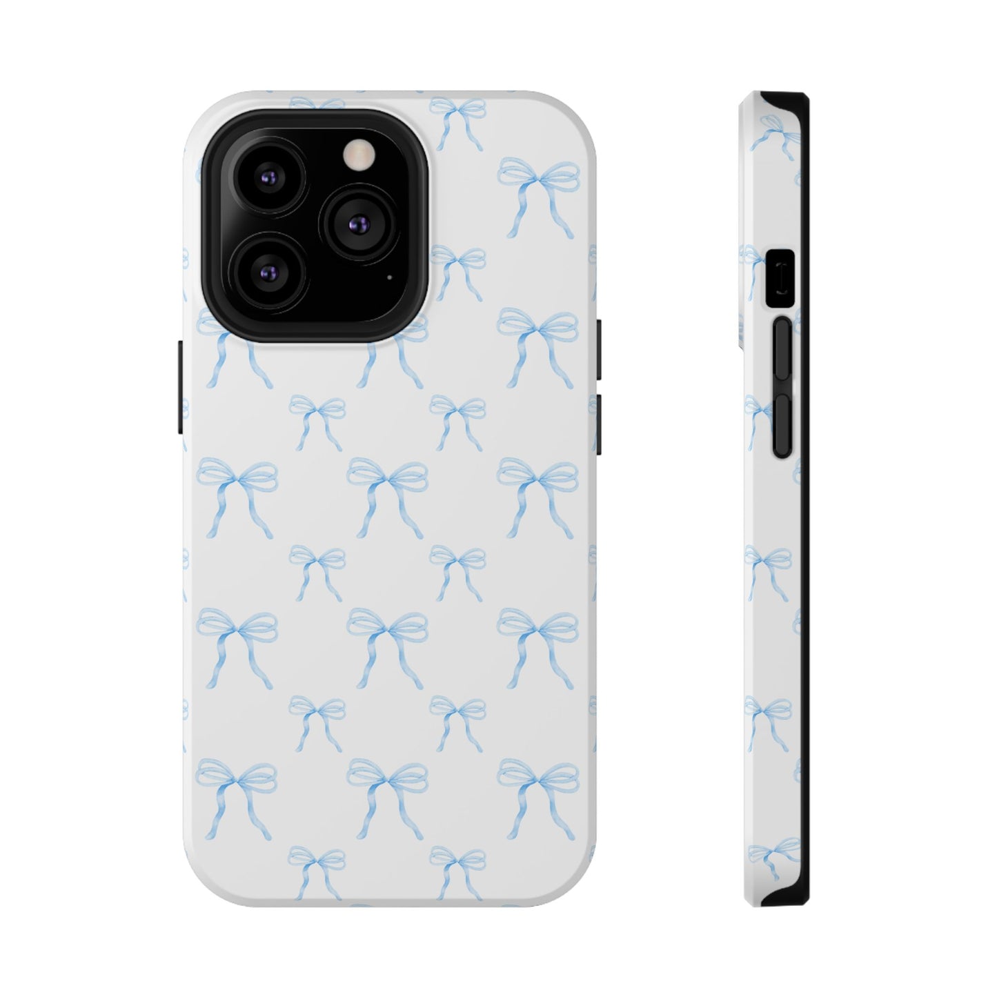 Coquette Blue Bows Impact-Resistant Phone Cases