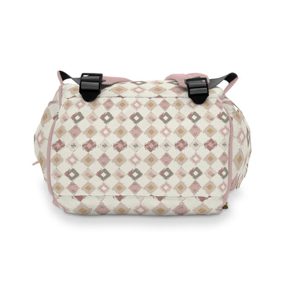 Boho Pink and Cream Multifunctional Diaper Backpack