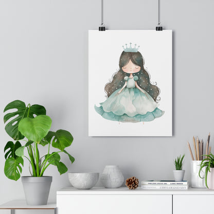 Giclée Art Print Watercolor Teal Princess 2