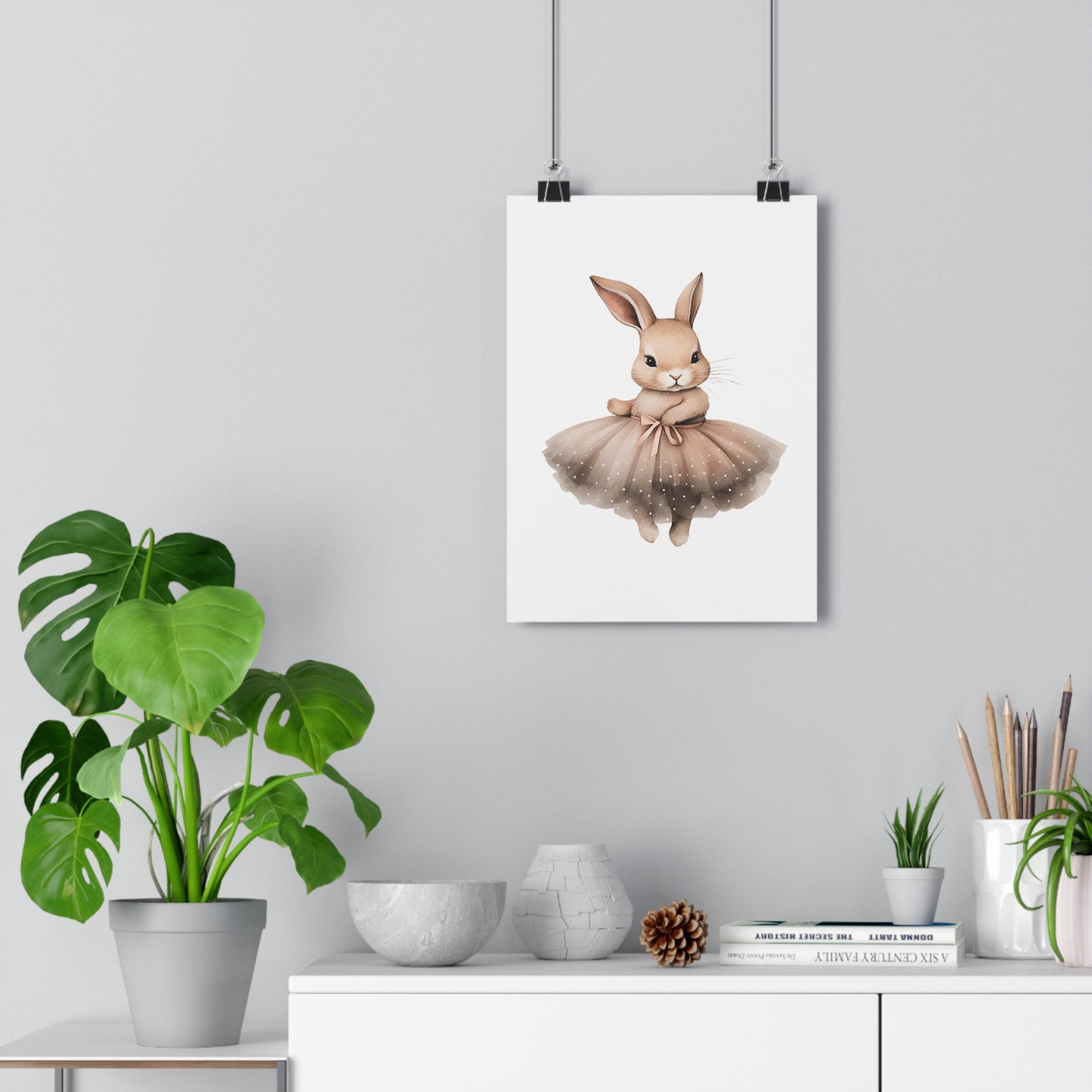 Giclée Art Print Watercolor Ballerina Bunnies 3