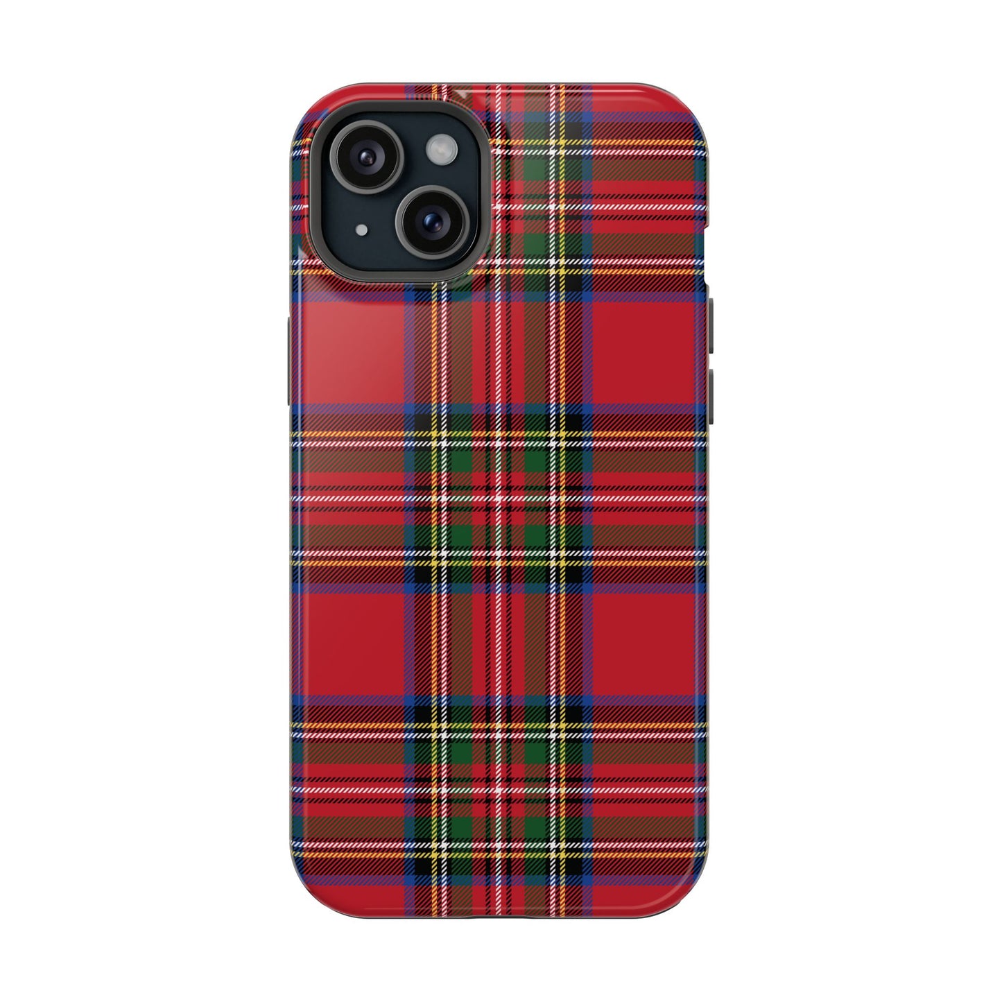 Impact-Resistant Phone Case-Holiday Tartan Plaid Red