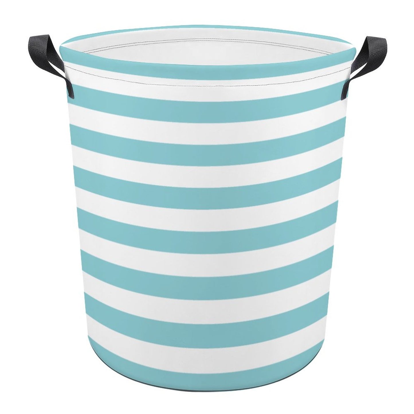 Collapsible Laundry Hamper- Nautical Stripes Aqua