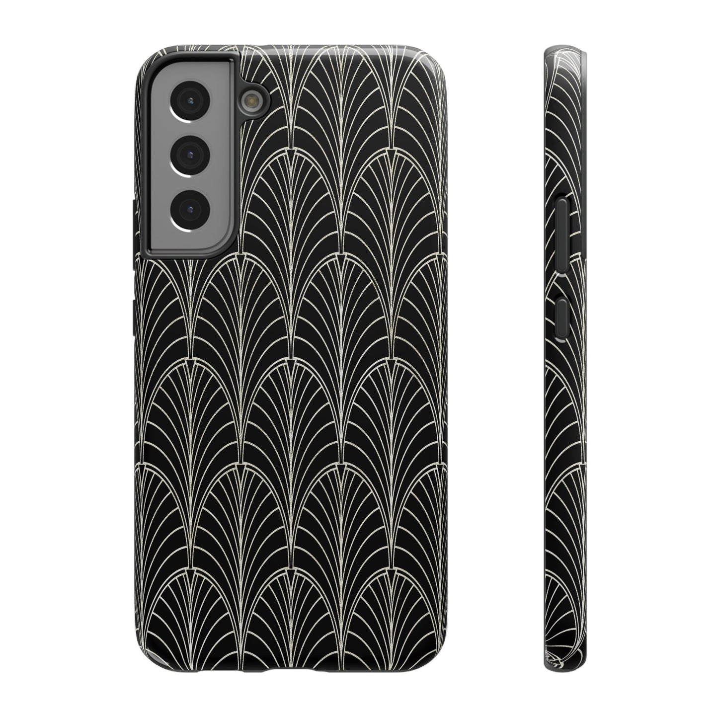 Impact-Resistant Phone Case- Art Deco Black Beige