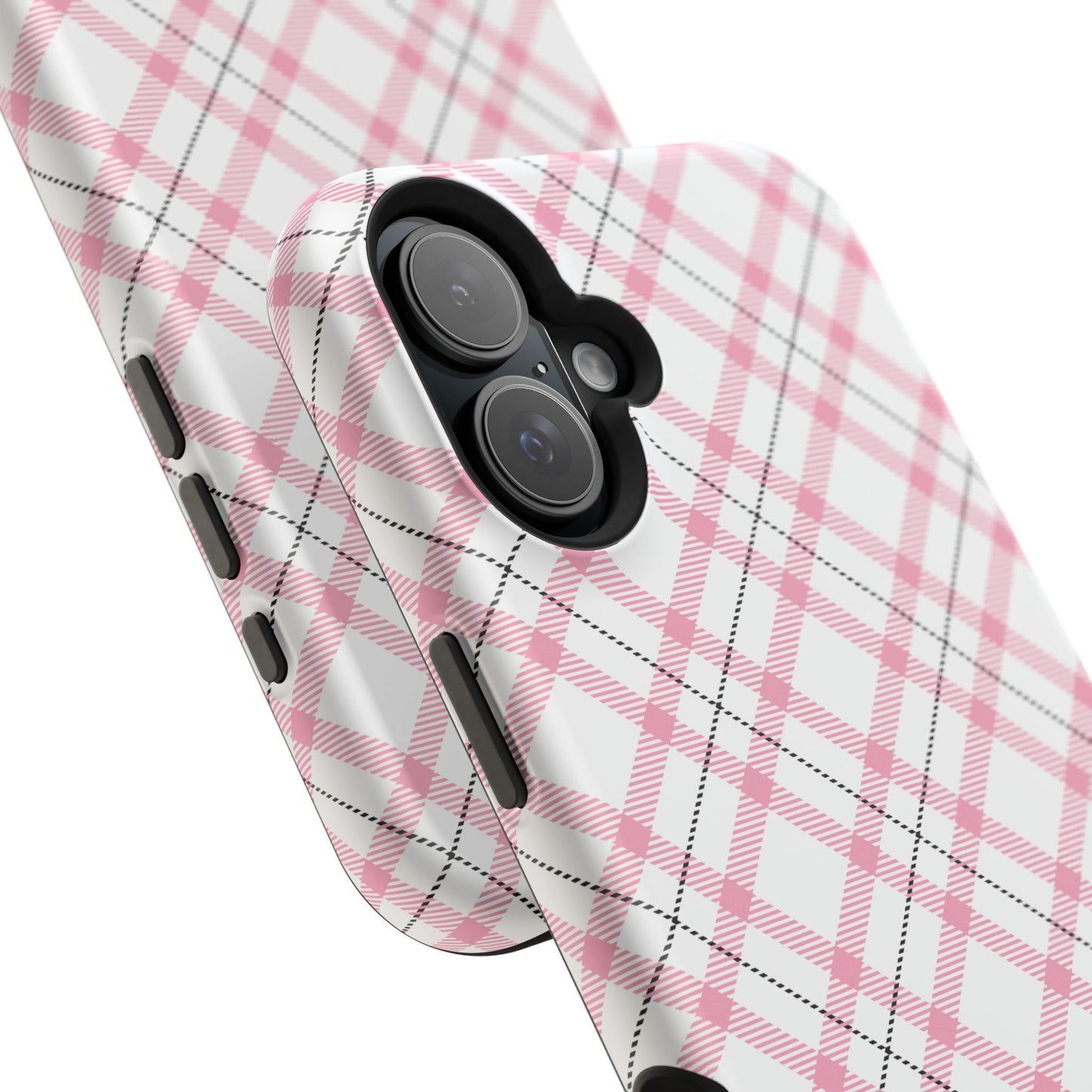 Impact-Resistant Phone Case - Pink Black Plaid