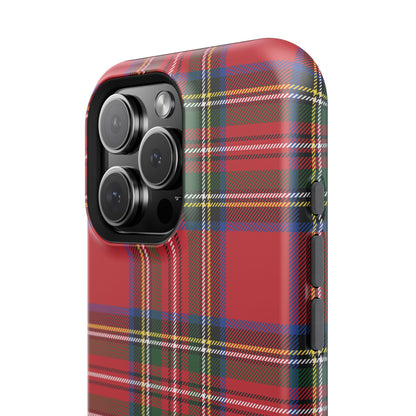 Impact-Resistant Phone Case-Holiday Tartan Plaid Red