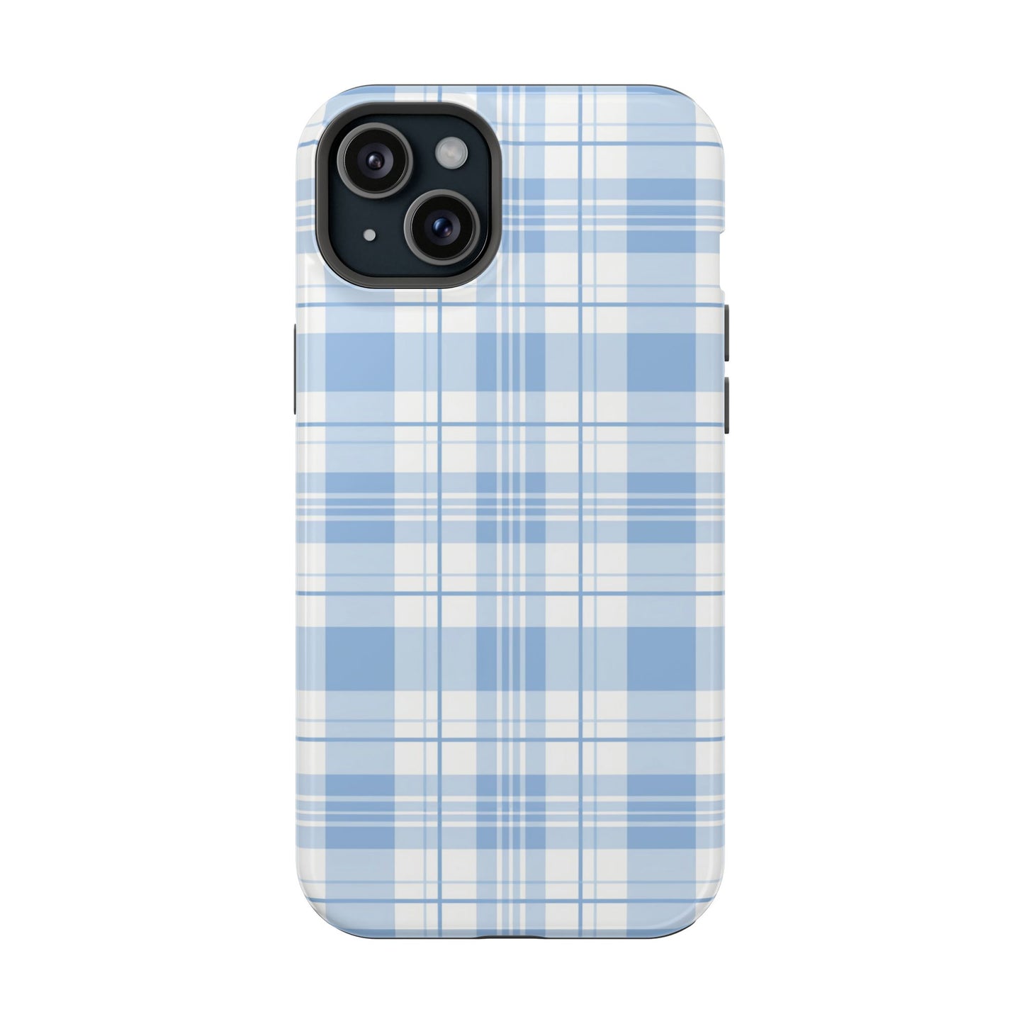 Impact-Resistant Phone Case - Easter Plaid Blue