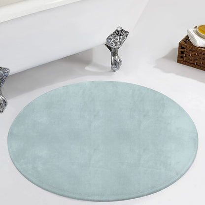 Round Plush Bath Mat- Blue Green