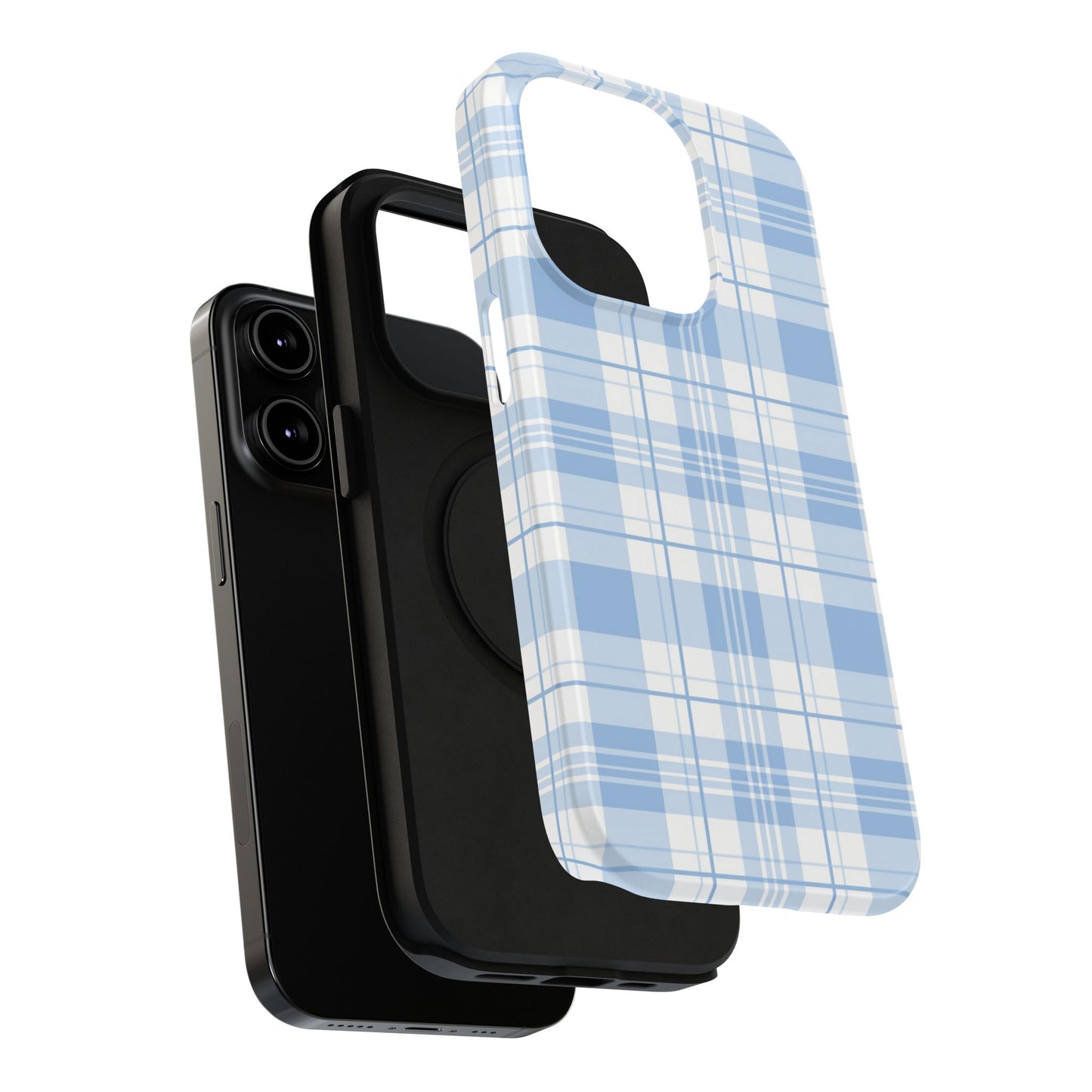 Impact-Resistant Phone Case - Easter Plaid Blue