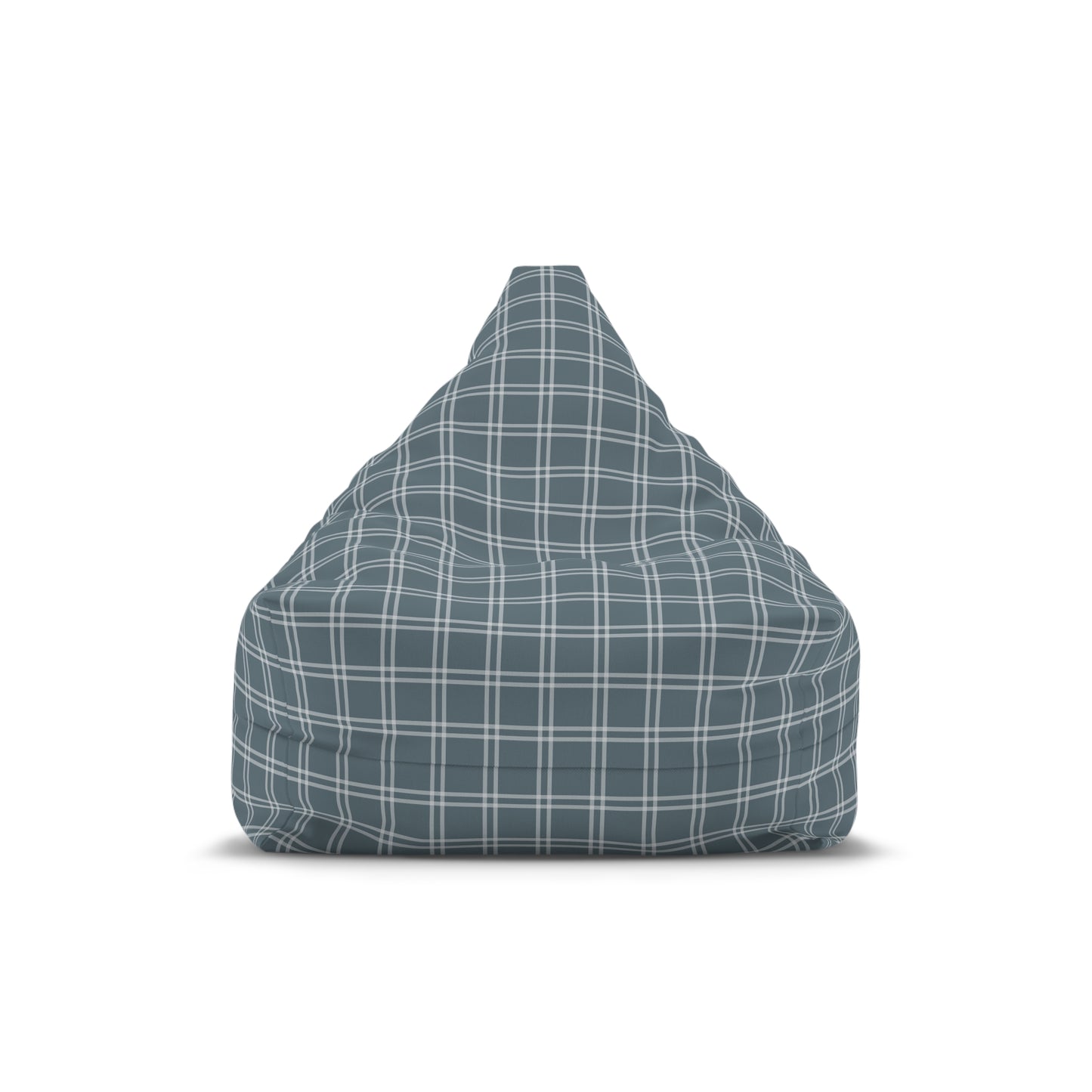 Modern Blue Check Bean Bag Chair Cover