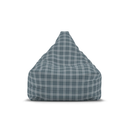 Modern Blue Check Bean Bag Chair Cover