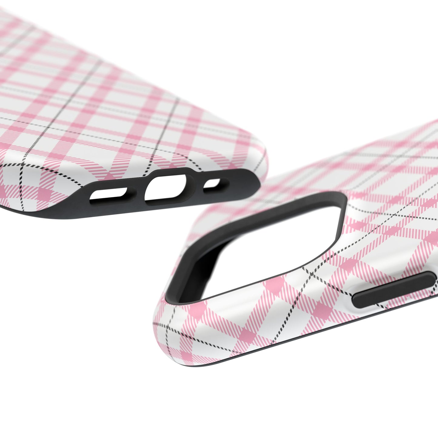 Impact-Resistant Phone Case - Pink Black Plaid