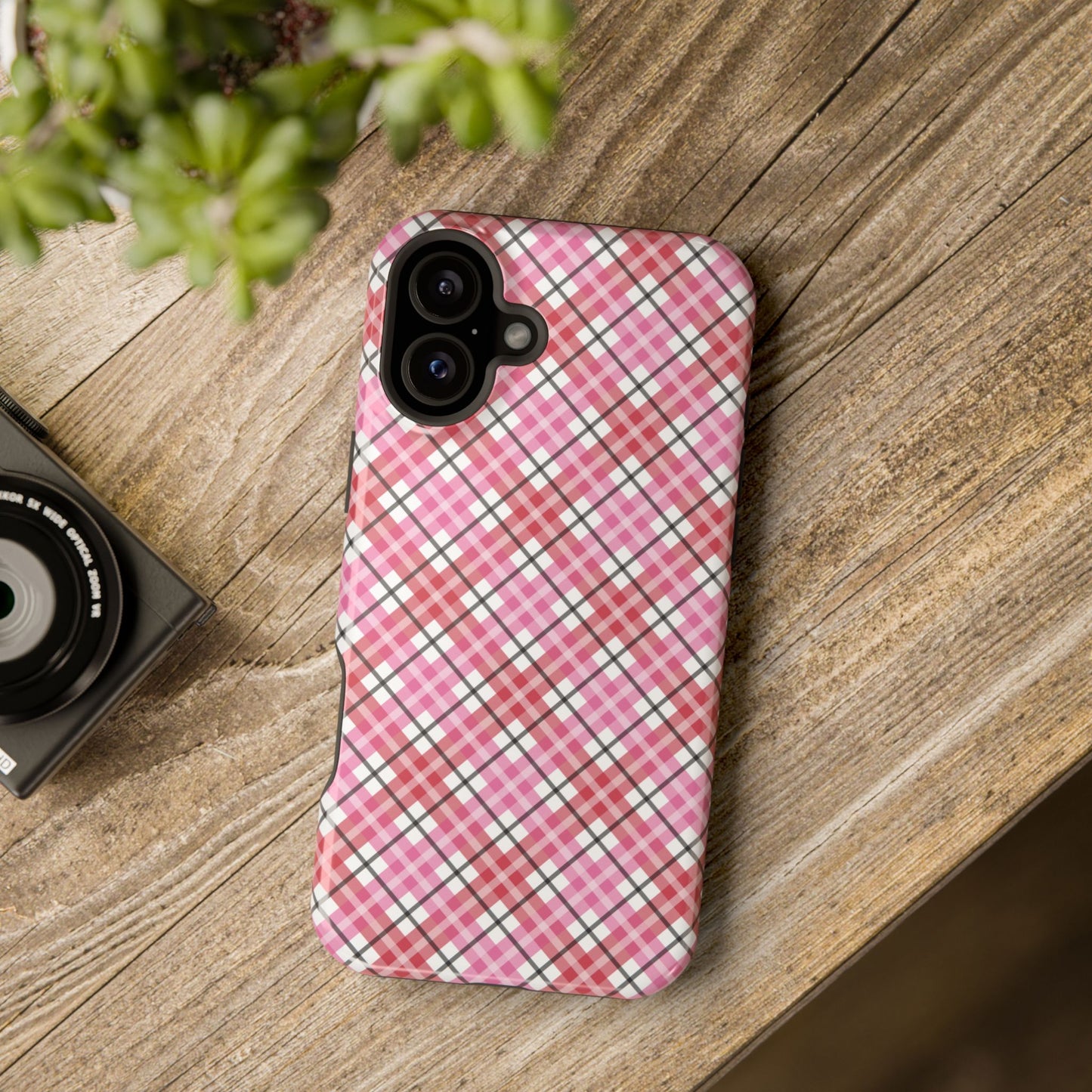 Impact-Resistant Phone Case - Valentine Plaid