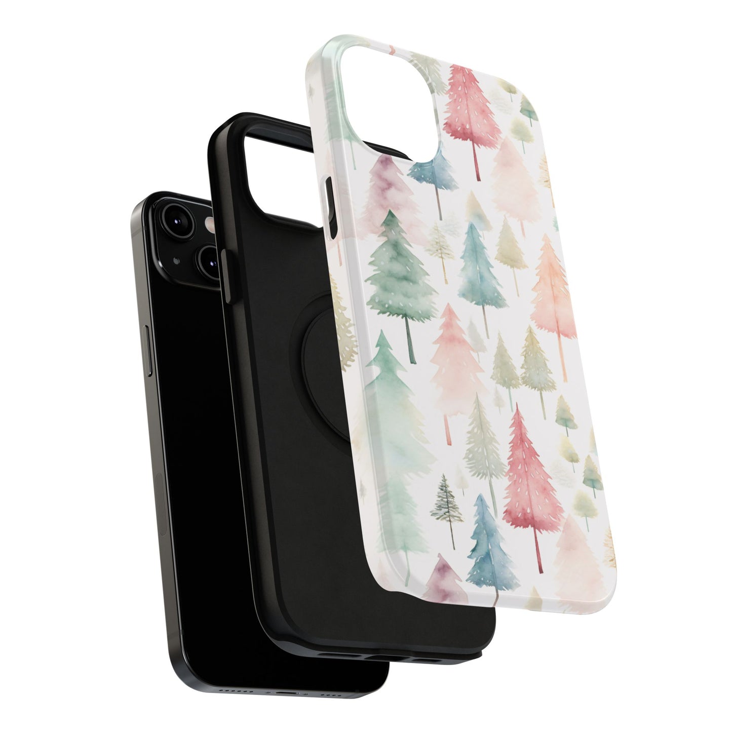 Watercolor Christmas Trees Impact-Resistant Phone Case