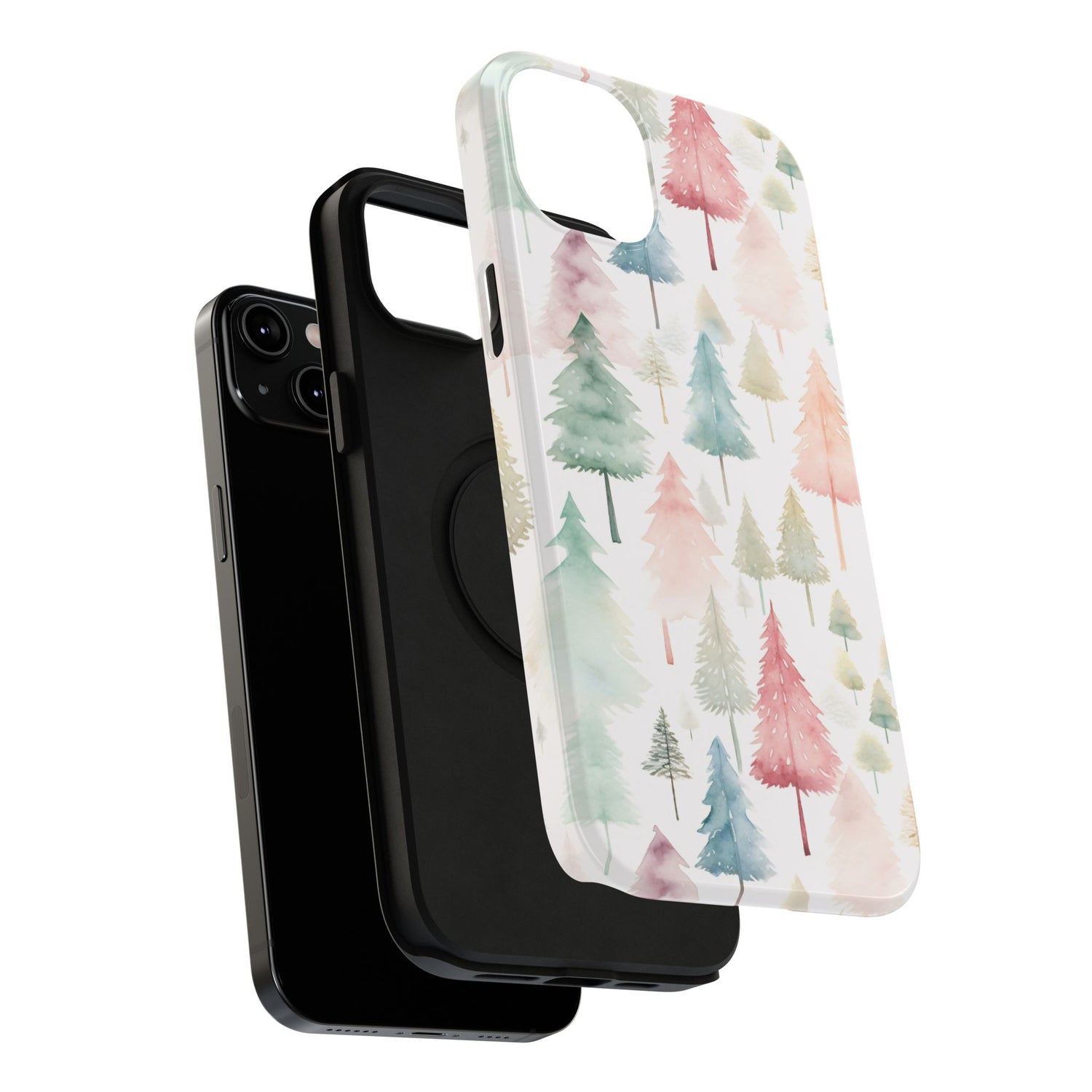 Watercolor Christmas Trees Impact-Resistant Phone Case, iPhone, Samsung