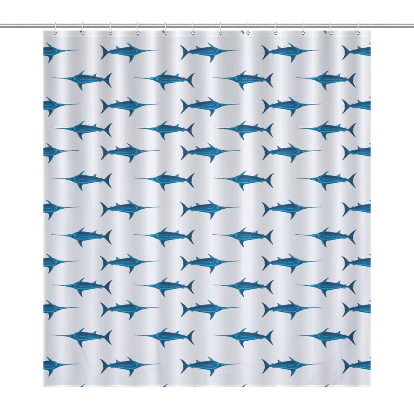 Lightweight Shower Curtain-Preppy Swordfish