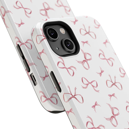 Impact-Resistant Phone Case - Coquette Bows Pink