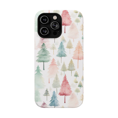 Watercolor Christmas Trees Impact-Resistant Phone Case