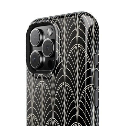 Impact-Resistant Phone Case- Art Deco Black Beige