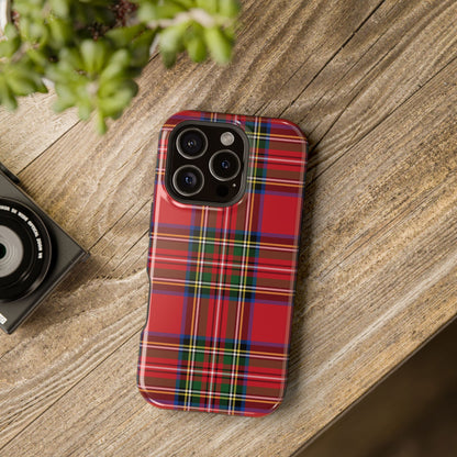 Impact-Resistant Phone Case-Holiday Tartan Plaid Red