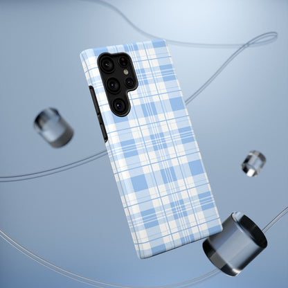 Impact-Resistant Phone Case - Easter Plaid Blue