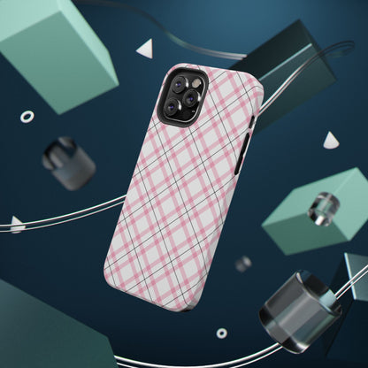 Impact-Resistant Phone Case - Pink Black Plaid