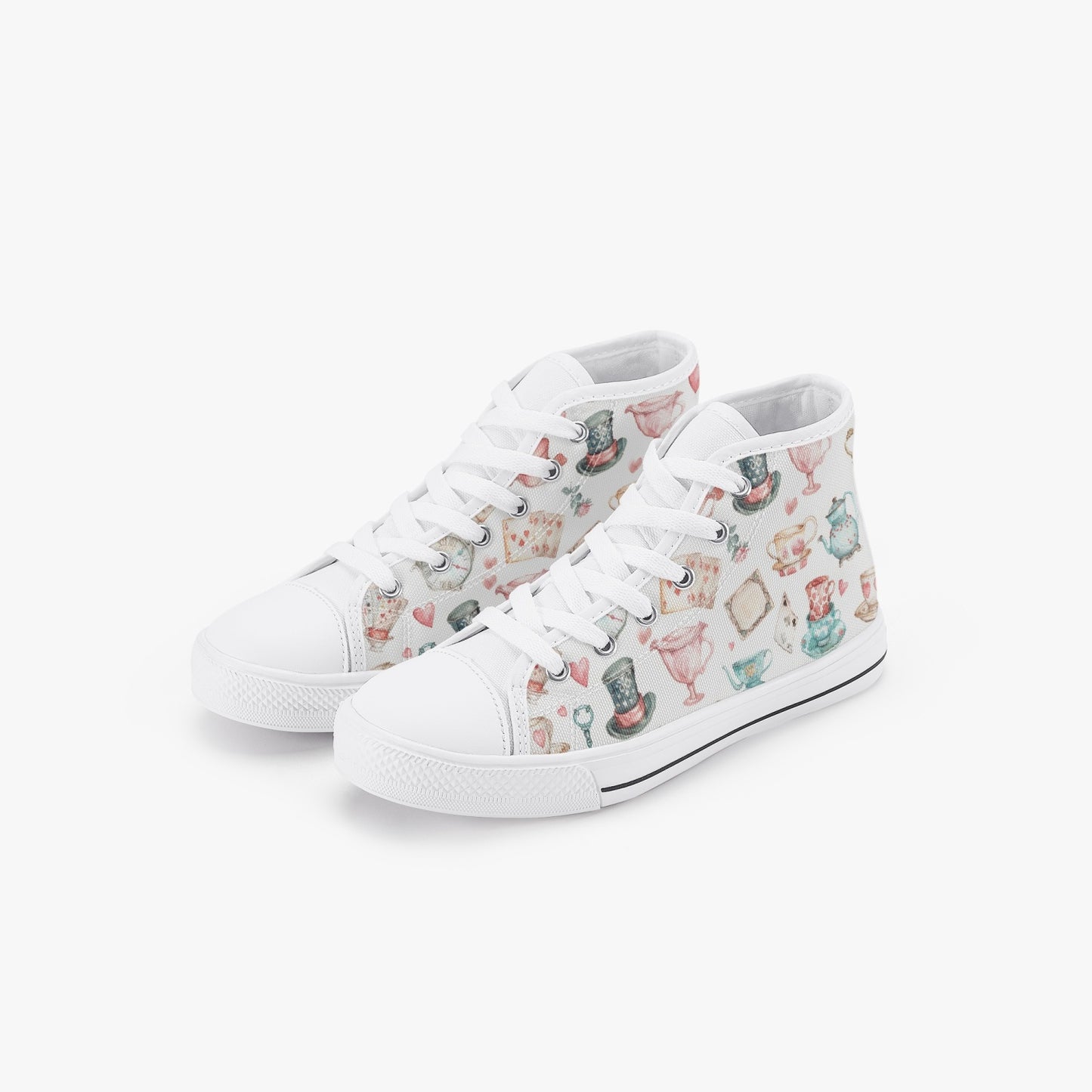 Girls Watercolor Wonderland Kid’s High-Top Canvas Shoes