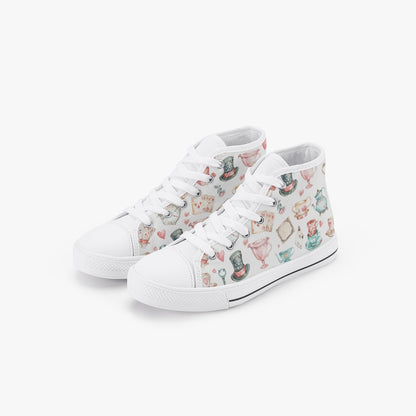 Girls Watercolor Wonderland Kid’s High-Top Canvas Shoes