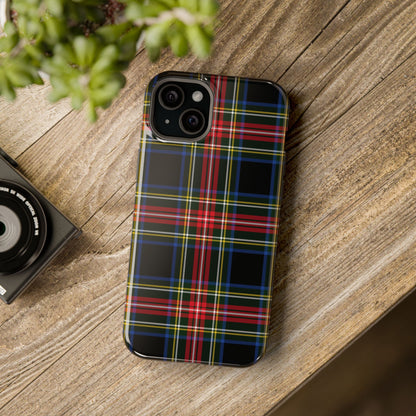 Impact-Resistant Holiday Phone Case-Christmas Tartan Plaid Black